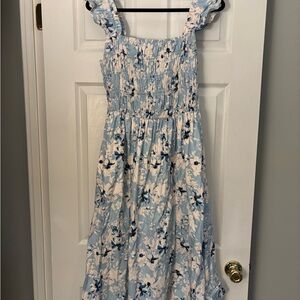 Francesca's Collections Blue and White Floral Kids Dress